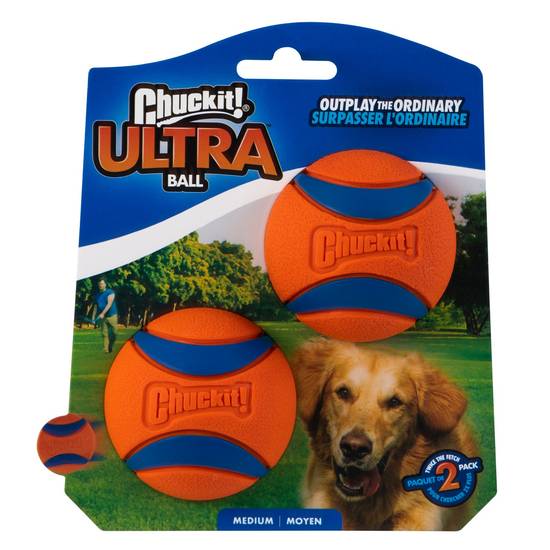 Chuckit!® Ultra Ball® Dog Toy - 2 Pack (Color: Blue, Size: Medium)