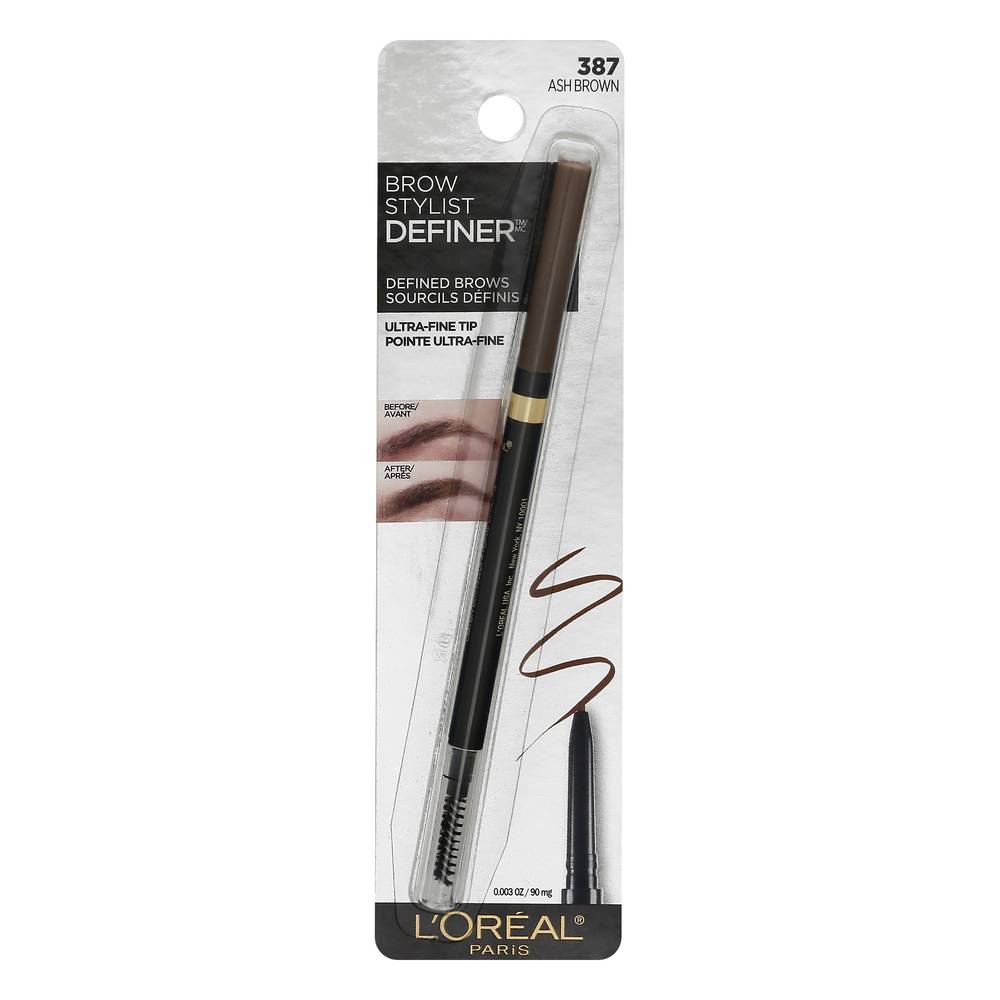 L'Oréal Brow Stylist Definer 387 Ash Brown Eyebrow Pencil (0.4 oz)
