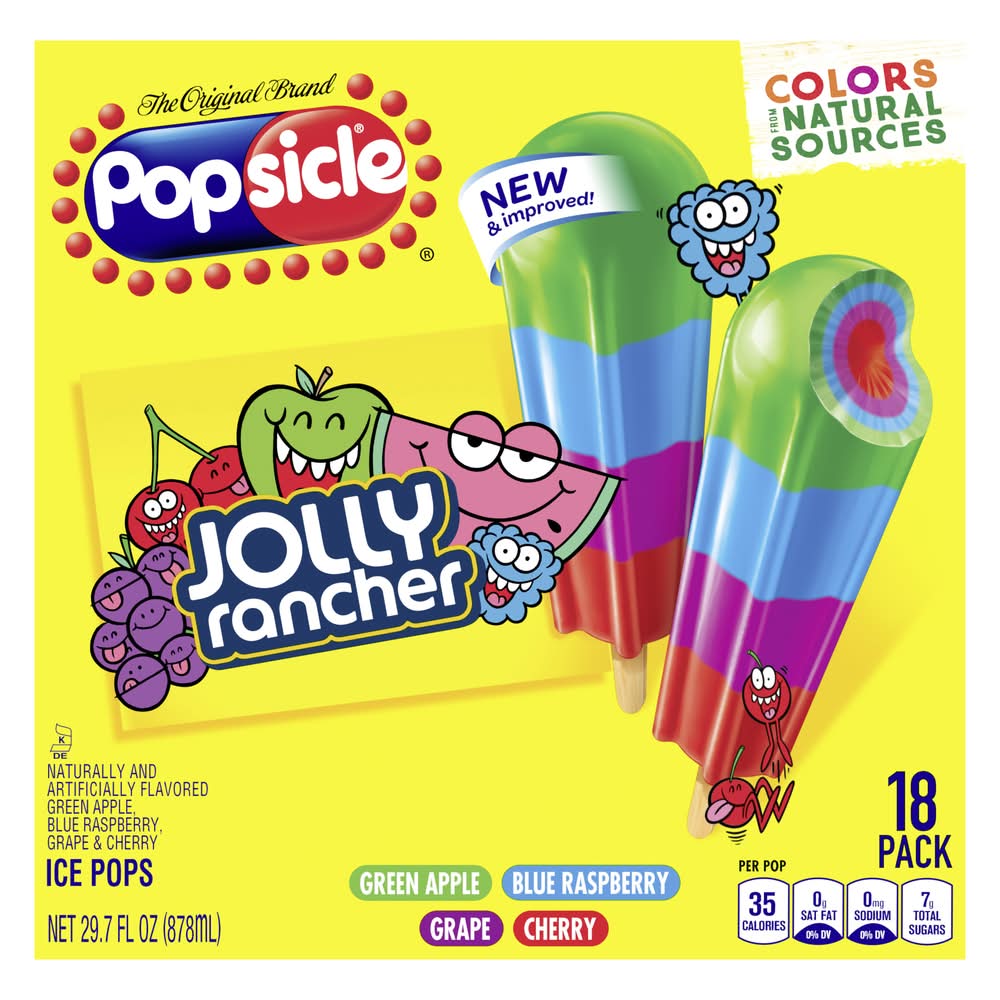 Popsicle Jolly Rancher Ice Pops (29.7 fl oz, 18 ct)