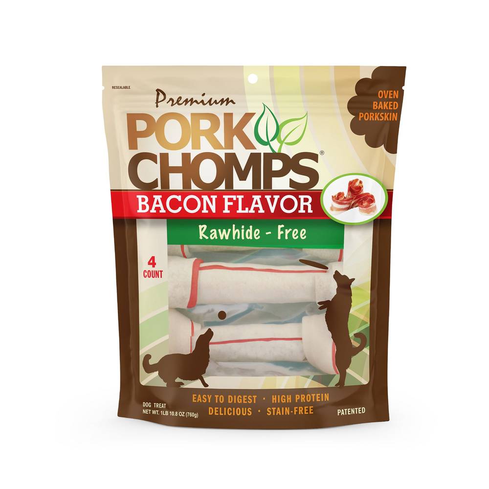 Pork Chomps Rawhide Free Knotted Bone Dog Treat (bacon)