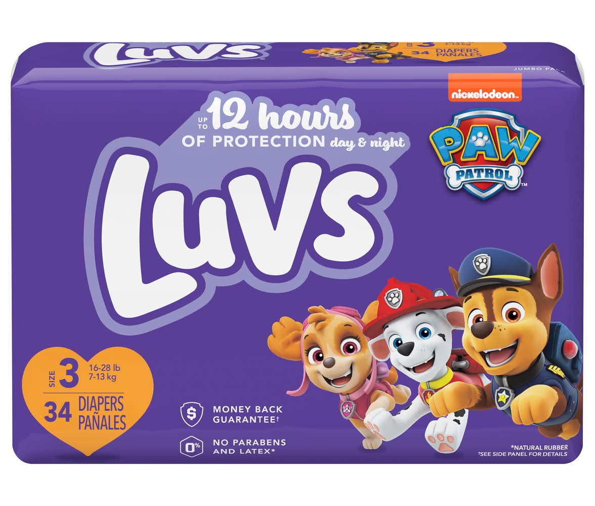 Luvs Pro Level Diapers, Size 3 (3.2 oz, 34 ct)