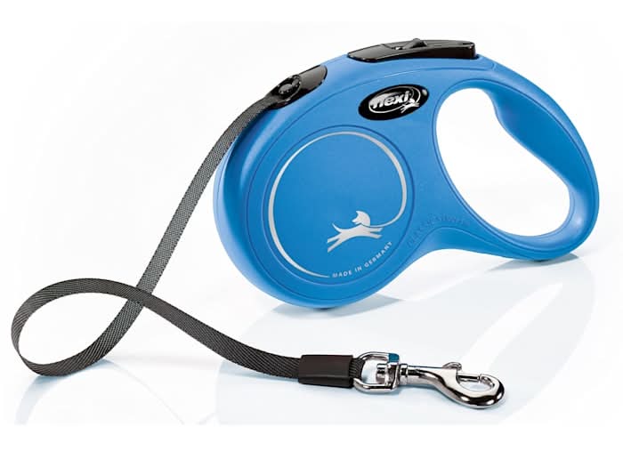 Flexi Classic Tape Retractable Dog Leash, Small, Blue, 16'