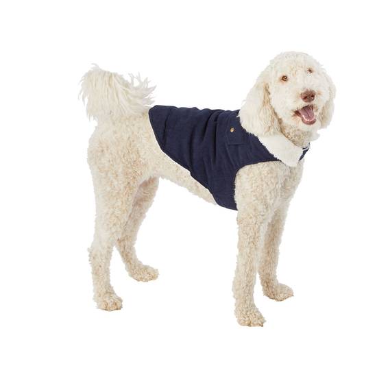 Top Paw® Corduroy Dog Coat (Color: Navy, Size: X Large)