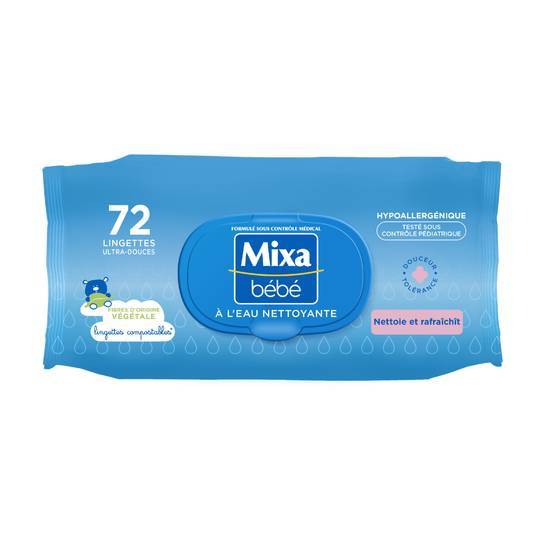Mixa bb lingettes coton imbibe 72 unites fre