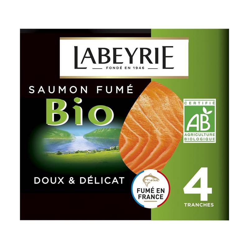 Labeyrie - Saumon atlantique bio fumé (4 pièces)