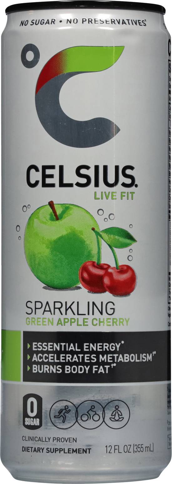 Celsius Sparkling Green Apple Cherry Energy Drink (12 fl oz)
