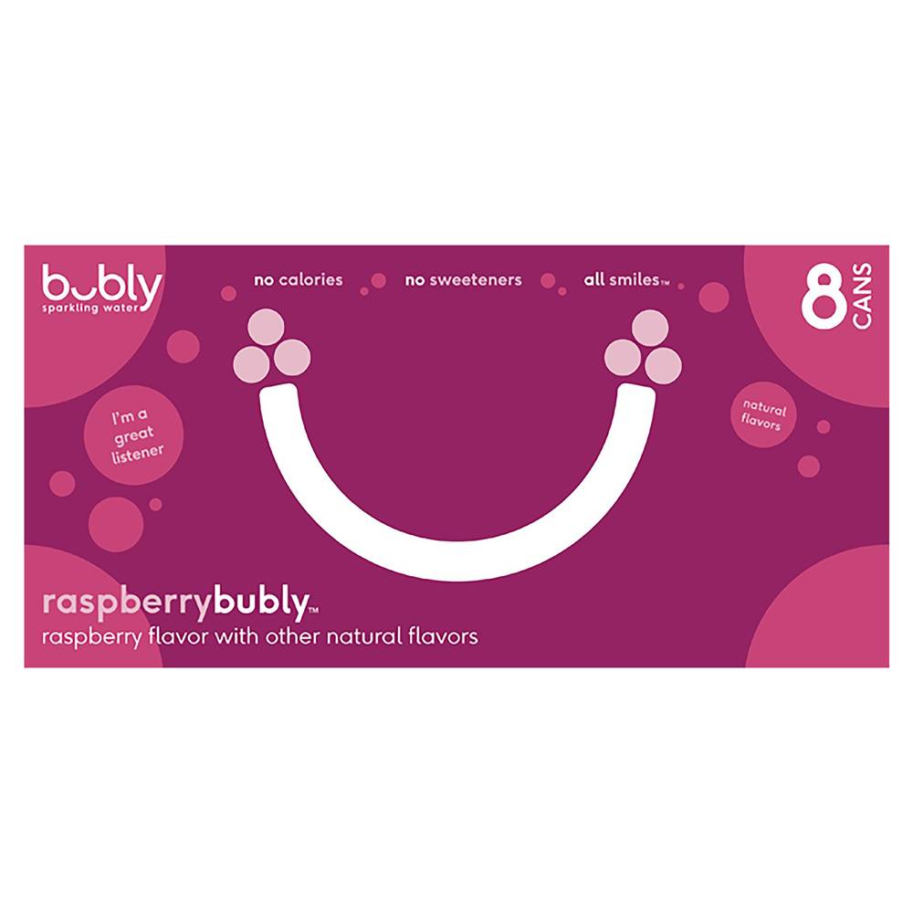 bubly Sparkling Water, Raspberry (8 x 12 fl oz)