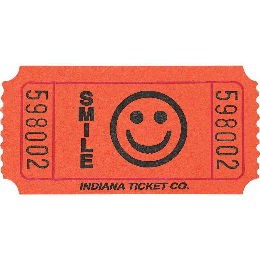 Orange Smiley Single Roll Tickets, 1000ct