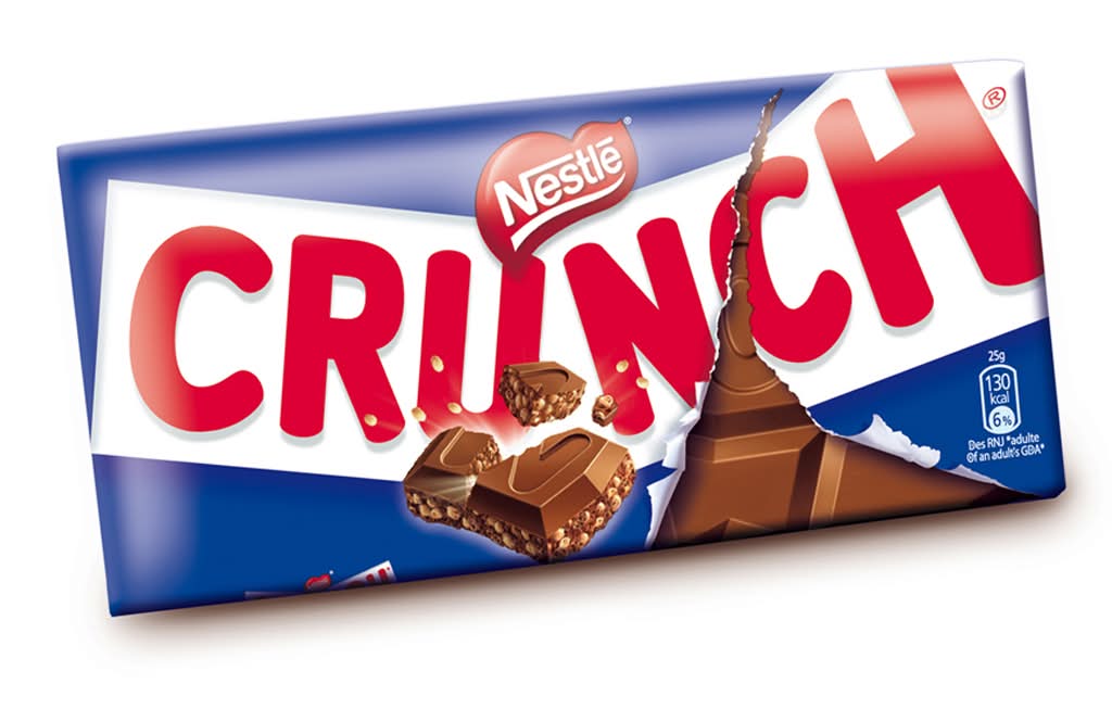Crunch - Snack de chocolate de leite, embalagem de 100g