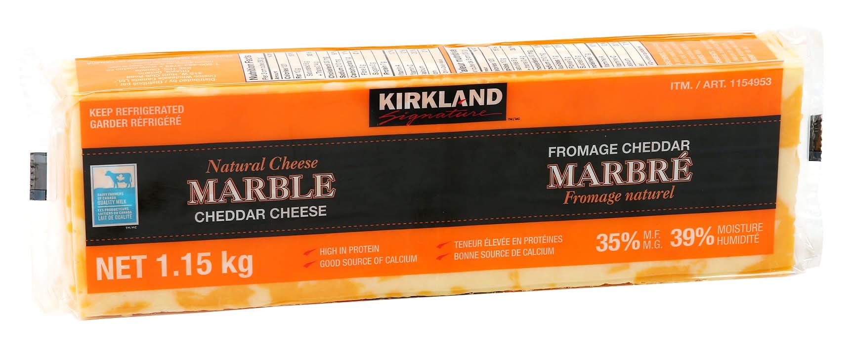 Ks Cheddar Marble 1.15Kg T108H5P540 Ec-Wc Sl70 / Kirkland Signature Marble Cheddar Cheese (1.15 kg)