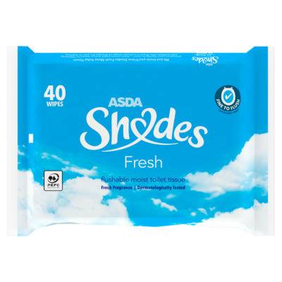 ASDA Shades Fresh Flushable Moist Toilet Tissue Wipes (40 pack)