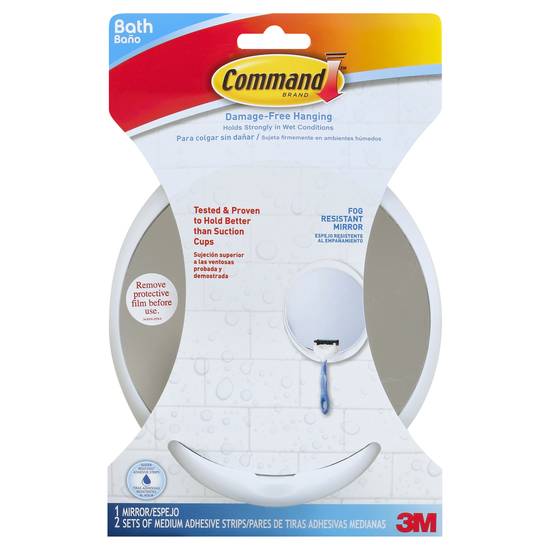 Command Damage-Free Hanging Fog Resistant Mirror (1 ct)
