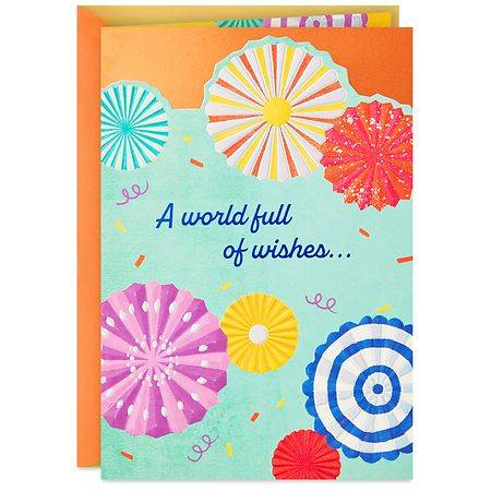 Hallmark Birthday Card (World Full of Wishes Pinwheels) E51 - 1.0 ea