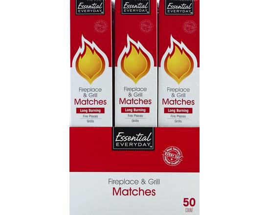 Essential Everyday · Fireplace & Grill Long Burning Matches (50 ct)