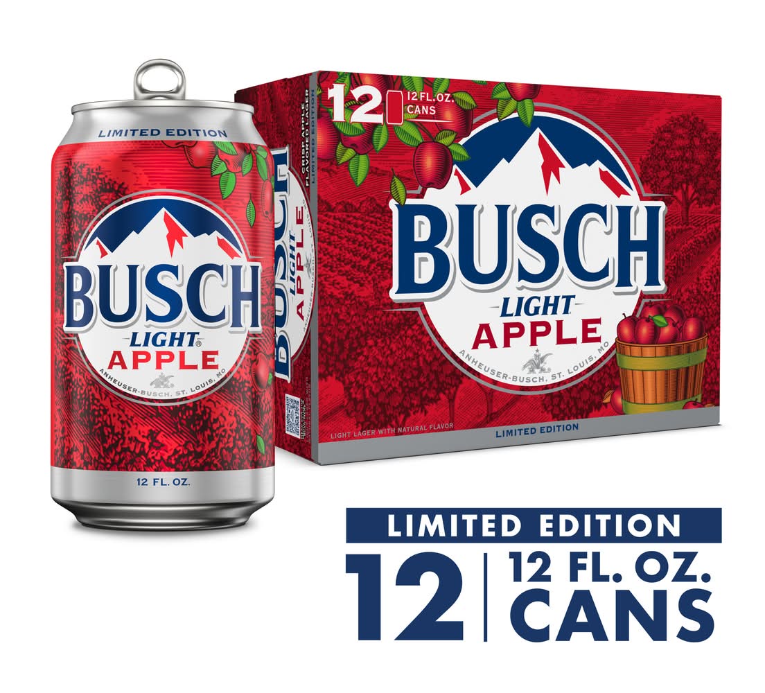 Busch Light American Lager Beer, Apple (12 x 12 fl oz)