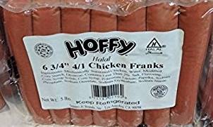 Hoffy Halal Chicken Franks - 6.75 inch, 4:1 (4 oz each)