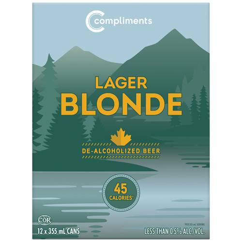 Compliments Blonde Lager De-Alcoholized Beer 12 x 355 ml (cans)