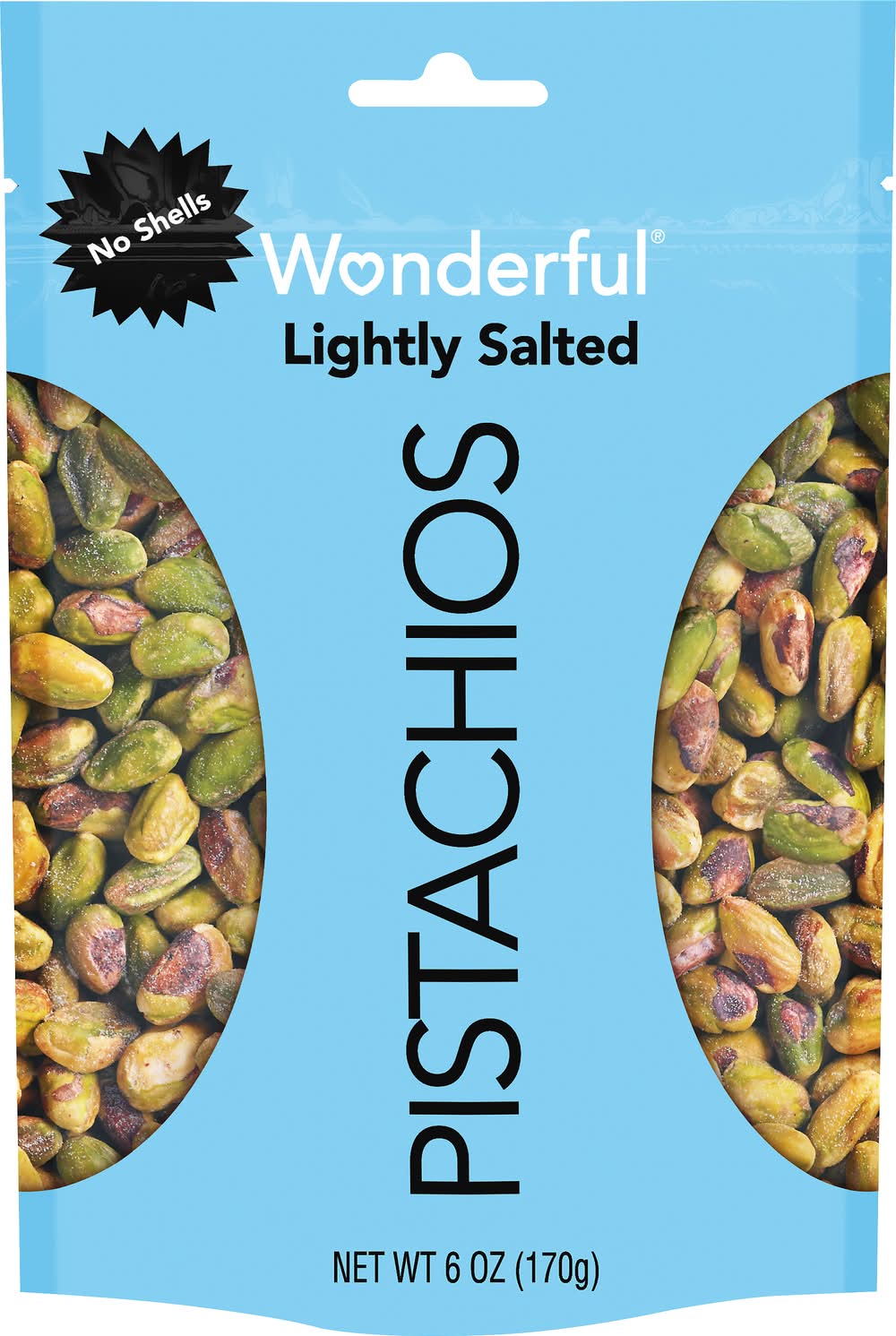 Wonderful Flavored No Shells Pistachios, Lightly Salted (6 oz)