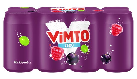 Vimto Sparkling Zero Mixed Fruit Juices (8 x 330ml)