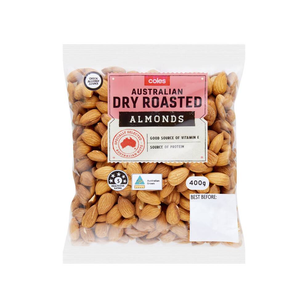 Coles Dry Roasted Almonds 400g