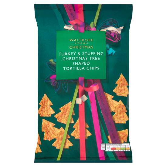 Waitrose & Partners Christmas Turkey & Stuffing Christmas Tree Shaped Tortilla Chips (200g)