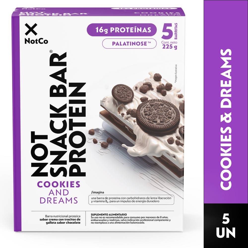 NotCo · Snack bar barra proteína - Cookies and Cream (5 x 45 g)