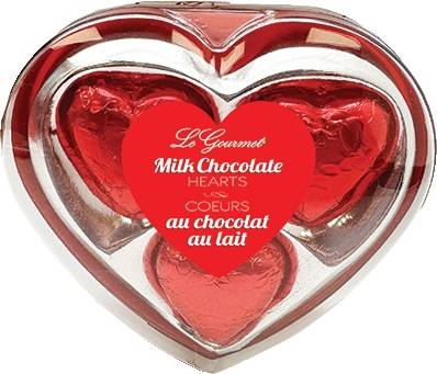 Le Gourmet Milk Chocolates Hearts (24 g, 3 ct)