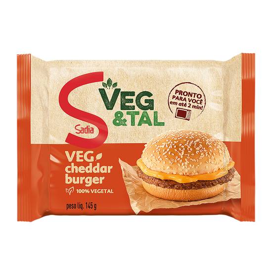 Sadia sanduíche de hambúrguer veg&tal veg cheddar burguer (145g)