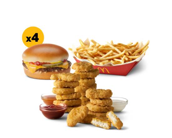 4 Cheeseburgers and 20 pc. Chicken McNuggets®  with Basket of Fries Bundle