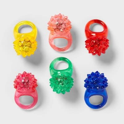Spritz Party Favors Plastic Led Ring Ages 4+, Green-Pink (6 ct)
