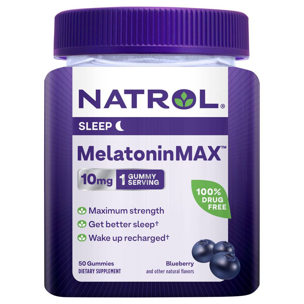 Natrol Melatoninmax Blueberry Max Strength Sleep Gummies