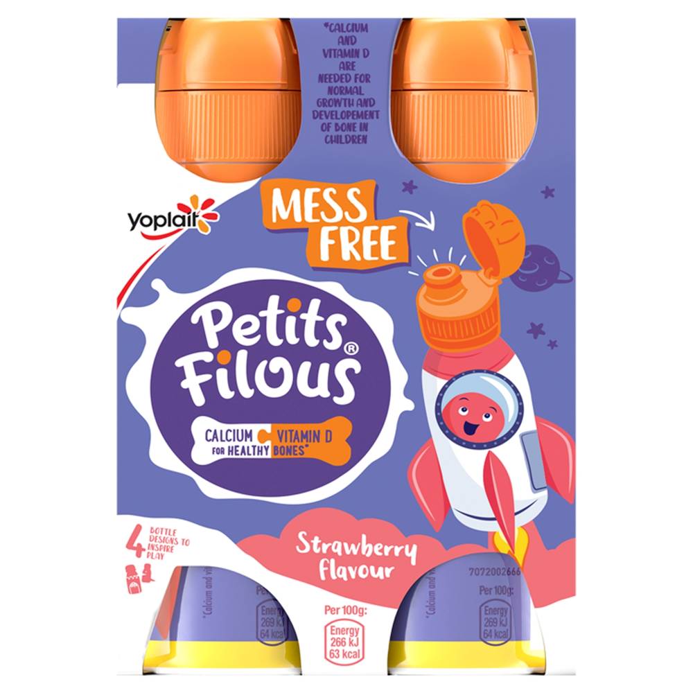 Petits Filous Strawberry, Drinking Yogurt (4 pack)