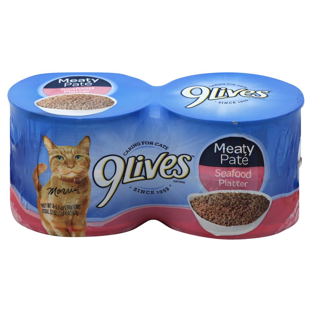 9Lives Morria Meaty Pate Cat Food, Seafood Platter (1.38 lbs)