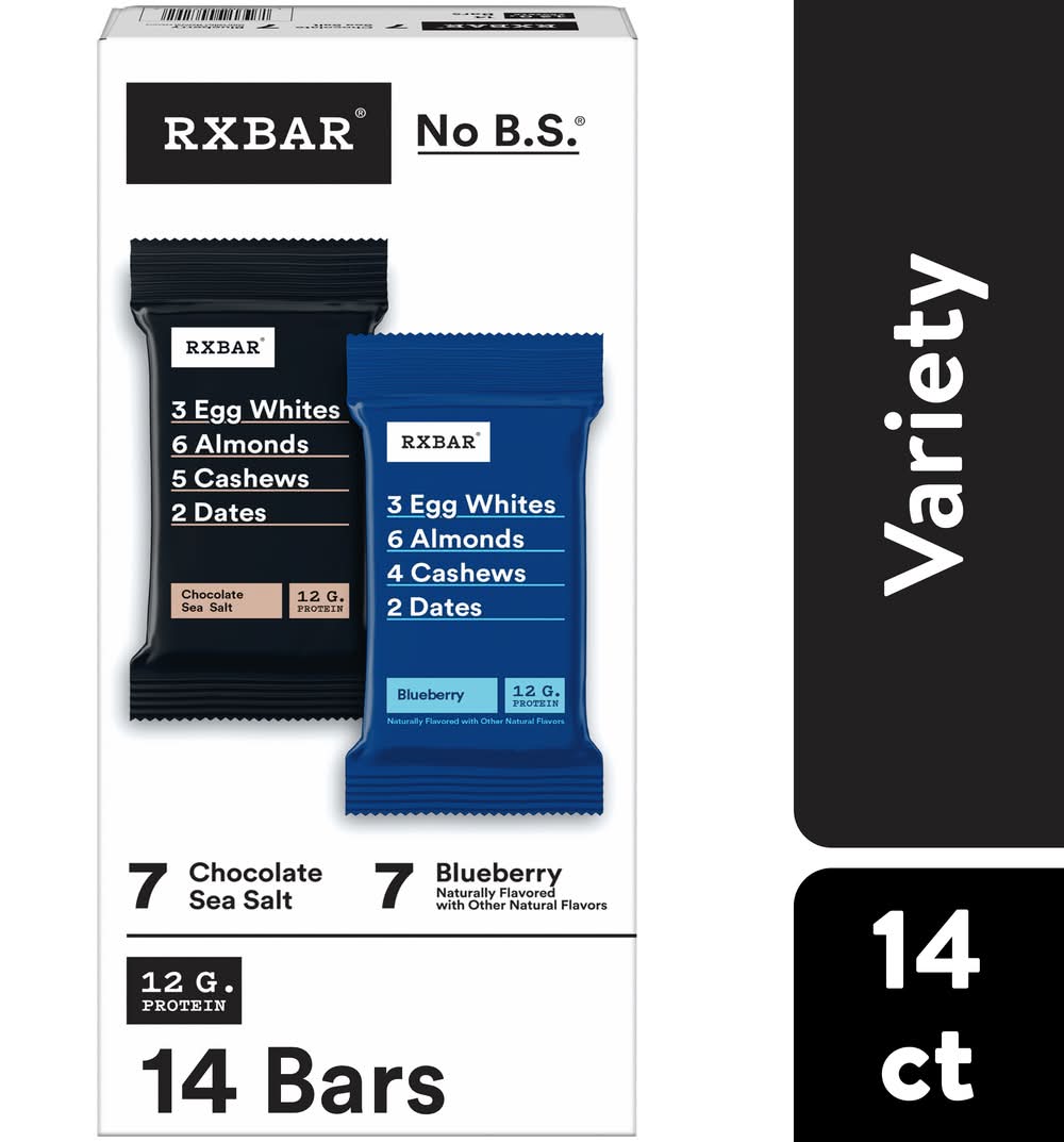 RXBAR Protein Bar, Chocolate Sea Salt-Blueberry (14 x 1.8 oz)
