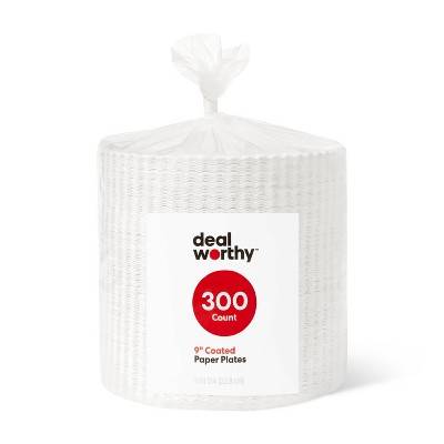 Dealworthy Coated Disposable Paper Plates, 9" (300 ct)