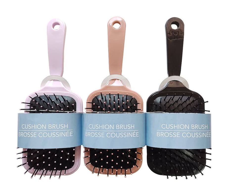 Cushioned Plastic Paddle Brushes, Assorted