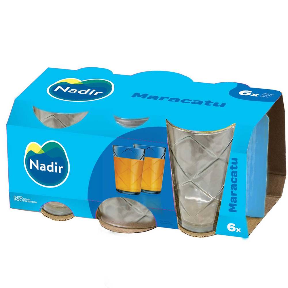 Nadir conjunto de copos de vidro maracatu (6x280ml)