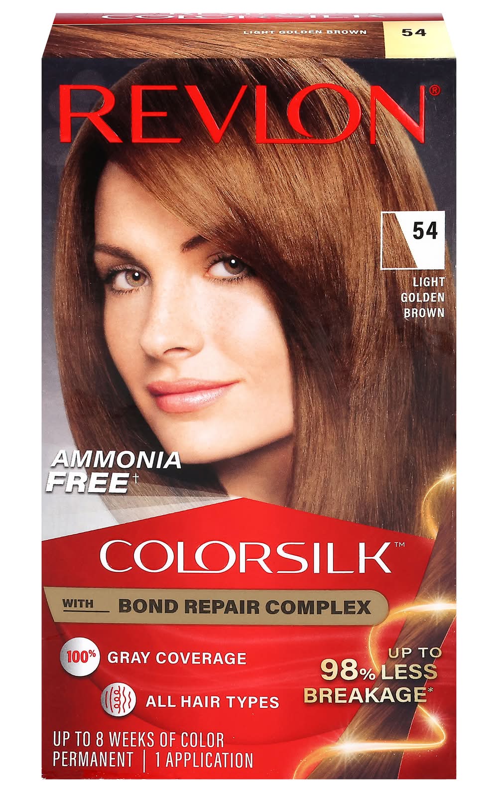 Revlon Colorsilk Permanent Hair Color, 54 Light Golden Brown (4.4 fl oz)