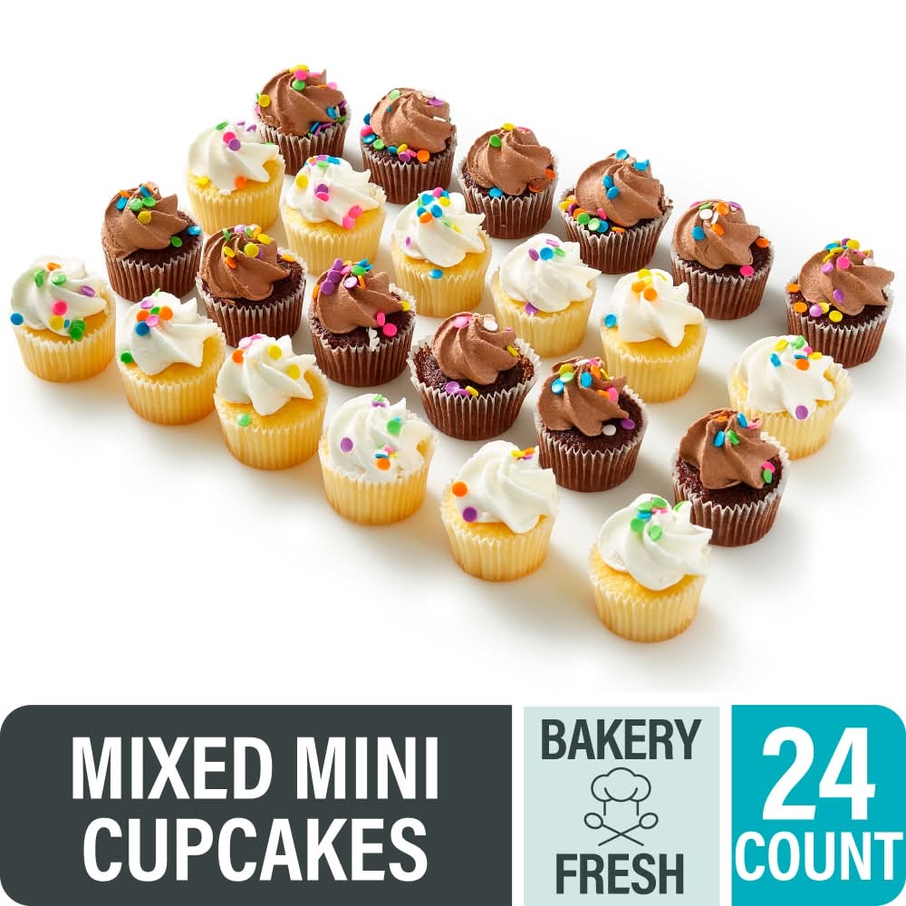 Bakery Fresh Mixed Mini Cupcakes, Vanilla & Chocolate (20 oz, 24 ct)