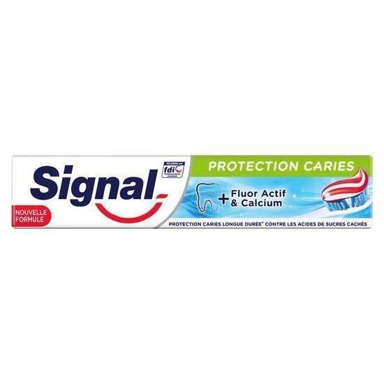 Signal dentifrice protection caries