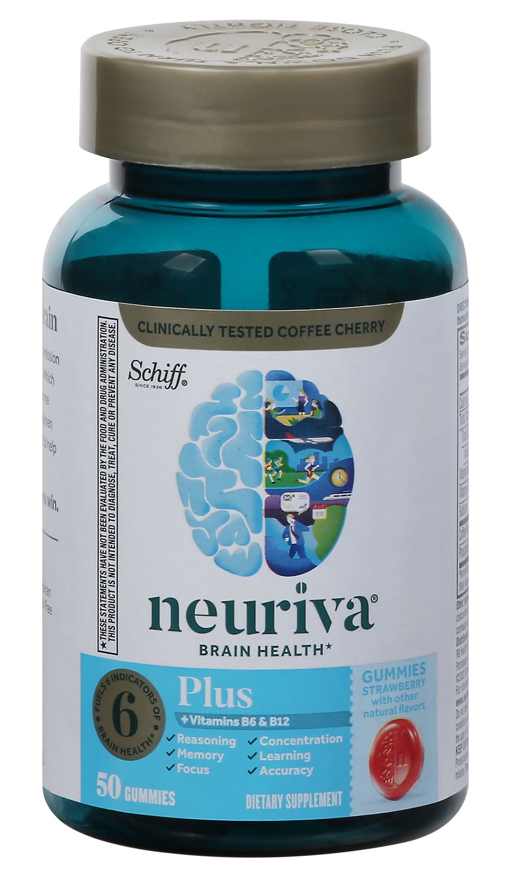 Neuriva Strawberry Flavored Brain Performance Supplement Gummies (2.5 oz, 50 ct)