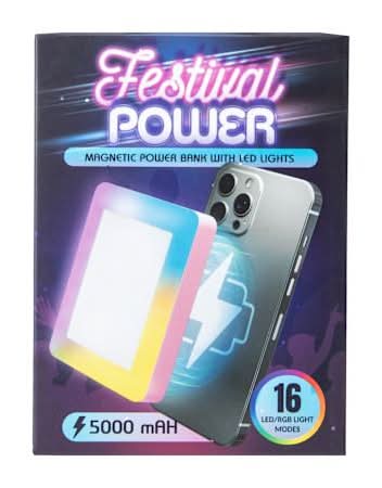 Festival Power Magnetic Power Bank With LED Lights 5000MAh Pink