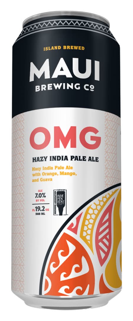 Maui Brewing Co Omg Hazy Ipa Beer, Orange-Mango-Guava (19.2 fl oz)
