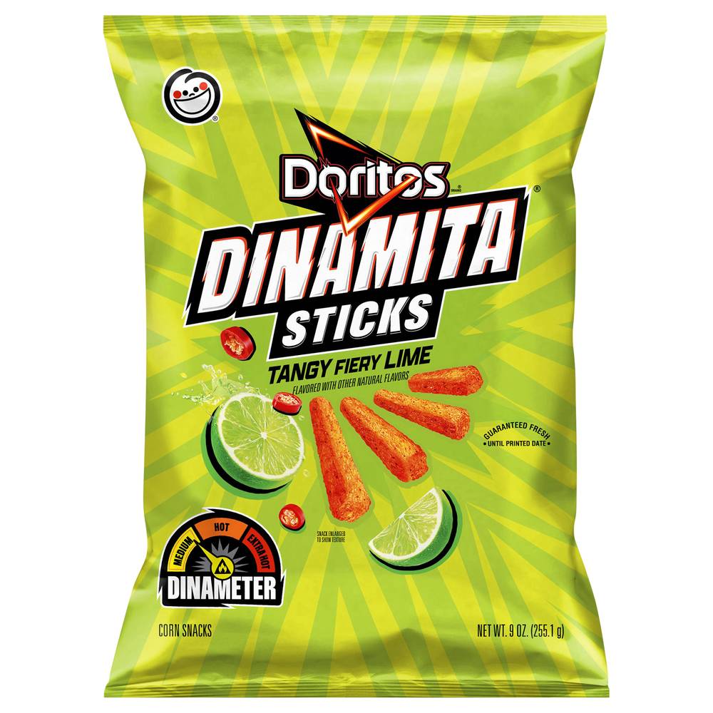 Doritos Dinamita Sticks Corn Snacks, Tangy Fiery Lime (9 oz)