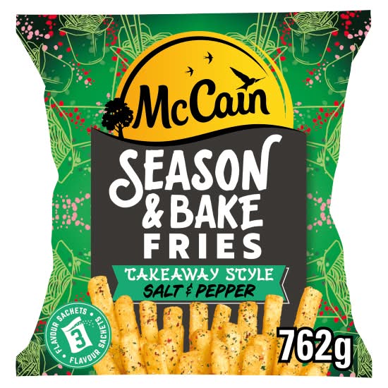 McCain Salt & Pepper, Season and Bake Fries Takeaway Style (762g)