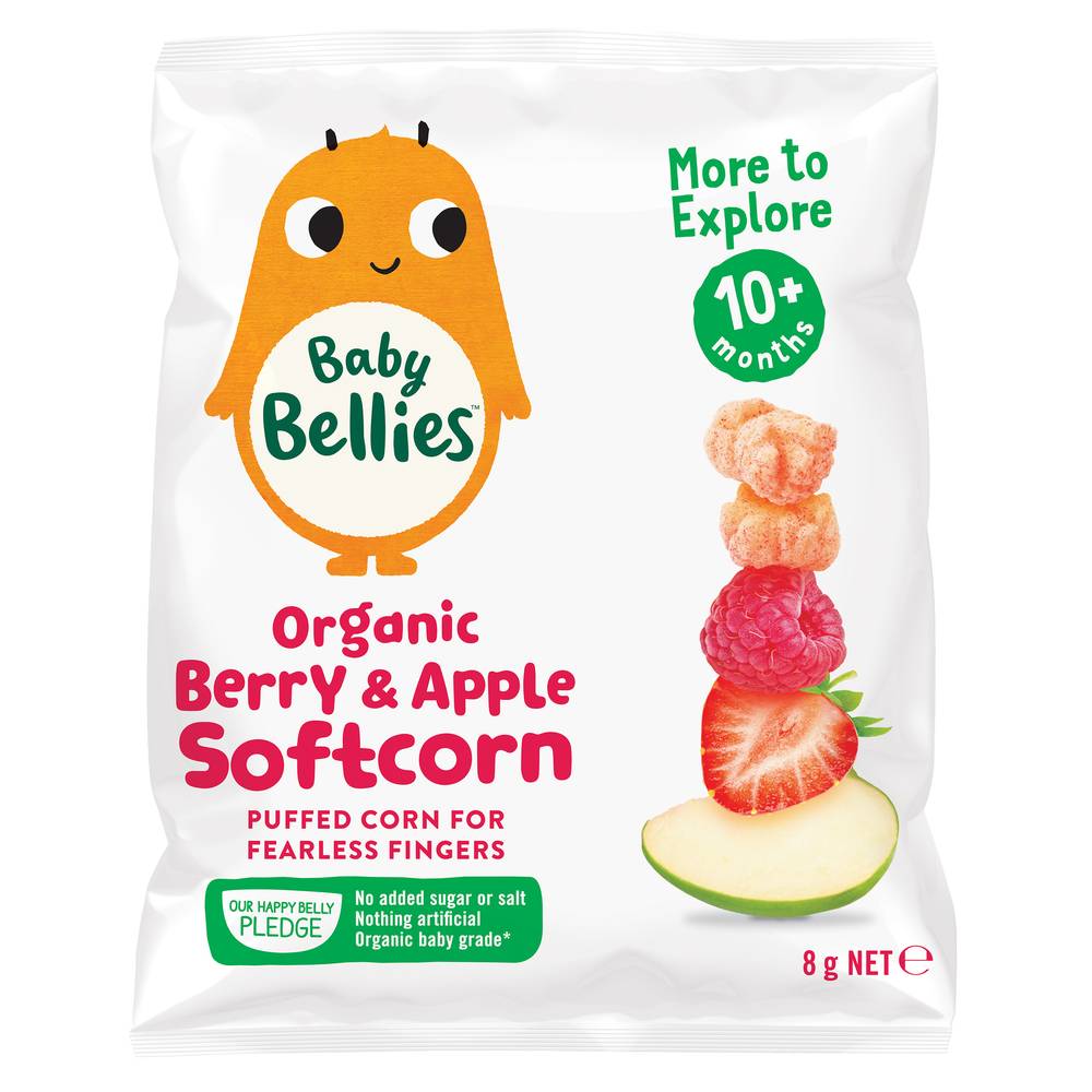 Little Bellies Organic Berry & Apple Softcorn Snacks 10+ Months, Berry & Apple (8g)