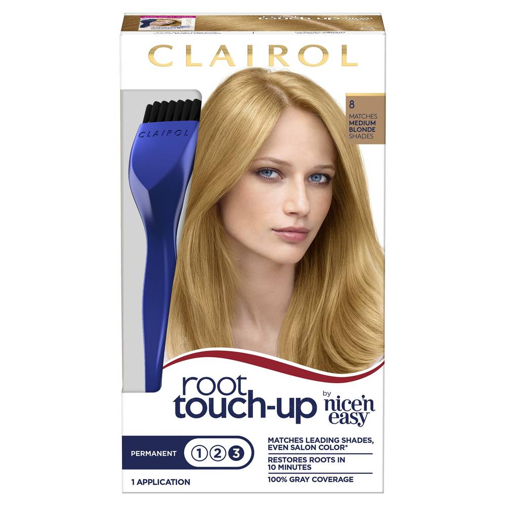 Clairol Nice n Easy Root Touch-Up Permanent Hair Color, 8 Medium Blonde