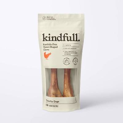 Kindfull Rawhide Free Femur Shaped Dog Treats, Chicken (9 oz, 2 ct)