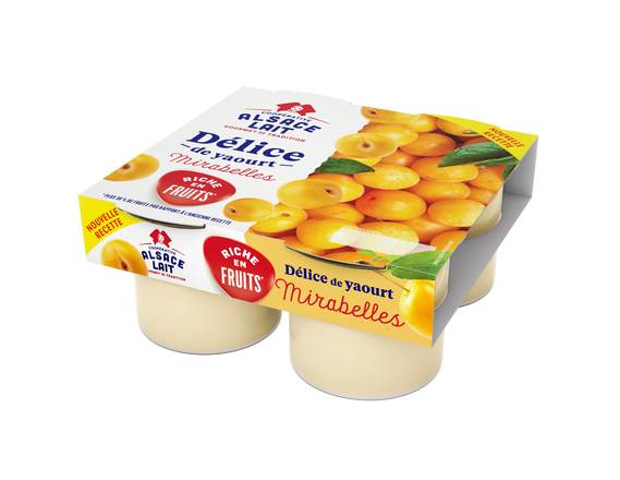 Alsace Lait - Delice de yaourt mirabelles (4 pièces)