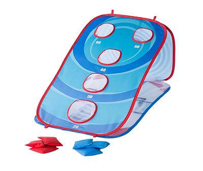 Hearthsong 3 In 1 Portable Pop Up Target Game Set, Blue